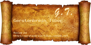 Gerstenbrein Tibor névjegykártya